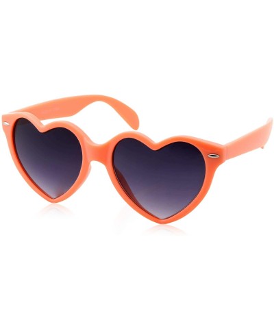 Round Womens Cute Sweet Heart Shape Sunglasses - Orange - CX18K6THEU0 $24.12