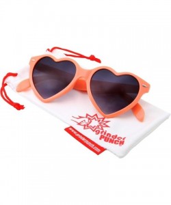 Round Womens Cute Sweet Heart Shape Sunglasses - Orange - CX18K6THEU0 $12.06