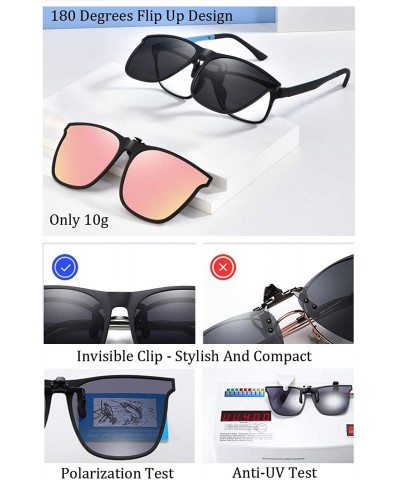 Sport Clip On Sunglasses Polarized Unisex Large Lightweight For Prescription Glasses - CZ198UIOIYS $12.82