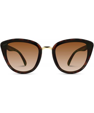 Oversized Classic Women Oversized Metal Frame Elegant Mirrored Lens Cat Eye Sunglasses - Tortoise / Brown Lens - CA18Y380T8Q ...