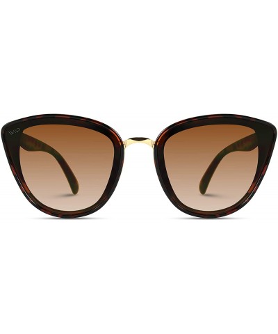 Oversized Classic Women Oversized Metal Frame Elegant Mirrored Lens Cat Eye Sunglasses - Tortoise / Brown Lens - CA18Y380T8Q ...