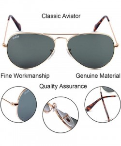 Square Classic Crystal Glass Lens Retro Square/Aviator/Round Metal Frame Sunglasses for Men Women-100% UV400 Protection - CX1...