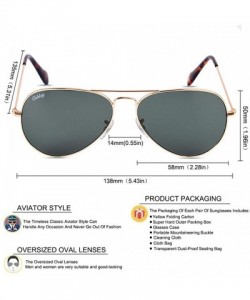 Square Classic Crystal Glass Lens Retro Square/Aviator/Round Metal Frame Sunglasses for Men Women-100% UV400 Protection - CX1...
