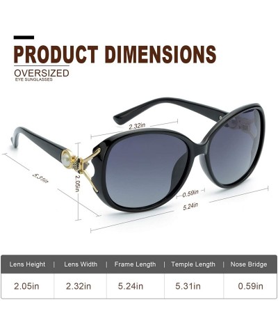 Oversized Women's Classic Polarized Sunglasses-Elegant Pearl Eyewear with UV400 Protection for Driving Shopping Travelling - ...