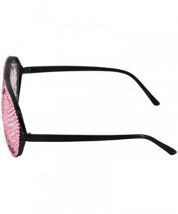 Aviator Rhinestone Rave Glasses Goggles with Bling Crystal Glass Lens - Pink - CP18WXHQXQ6 $11.56