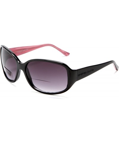 Sport Women's A378S Rectangular Reading Sunglasses - One Size - Black/Pink Frame/Gradient Brown Lens - C3113ES3ANF $86.87