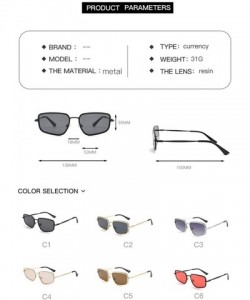 Square Unregularly Square Frame Sunglasses Trendy Glasses for Women Easy Matching - Goldgrey - CE18AXXQ2ML $8.62