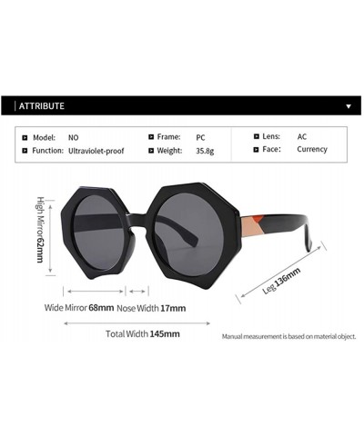 Square Oversized Sunglasses Polygonal Sunglass Vintage - C4 - CB197ZDN9OS $10.04