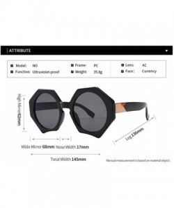 Square Oversized Sunglasses Polygonal Sunglass Vintage - C4 - CB197ZDN9OS $10.04