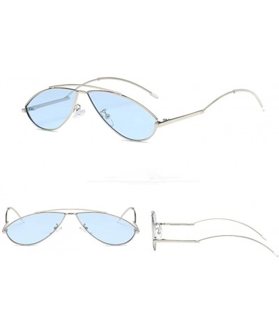 Rimless Womens Sunglasses - Vintage Cat Eye Irregular Oval Sun Glasses Metal Frame - H - CQ18DTW78CE $11.47