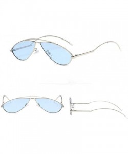 Rimless Womens Sunglasses - Vintage Cat Eye Irregular Oval Sun Glasses Metal Frame - H - CQ18DTW78CE $11.47