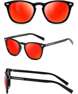 Oversized Polarized Protection Sunglasses - Black Frame/Red Lens - C2194R52RG2 $14.73