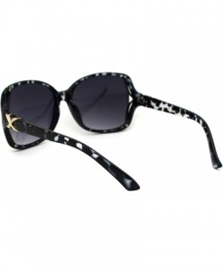 Rectangular Womens Rhinestone Butterfly Designer Fashion Plastic Sunglasses - Blue Tortoise Smoke - C218WMQ09SI $10.03