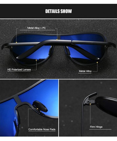 Aviator Classic Aviator Sunglasses for Men Polarized 100% UV protection New Premium Military Style 60015 - Black - C518XD8687...