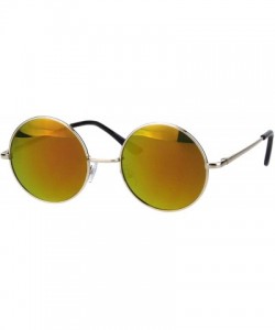 Round Color Mirror Reflective Lens Round Circle Lens Hippie Sunglasses - Gold Orange - CK18H6R0SQA $8.23