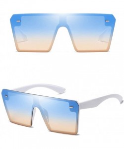 Oversized Square Oversized Sunglasses for Women Men Flat Top Fashion Shades Oversize Sunglasses (A) - A - CS19036QLNH $9.03