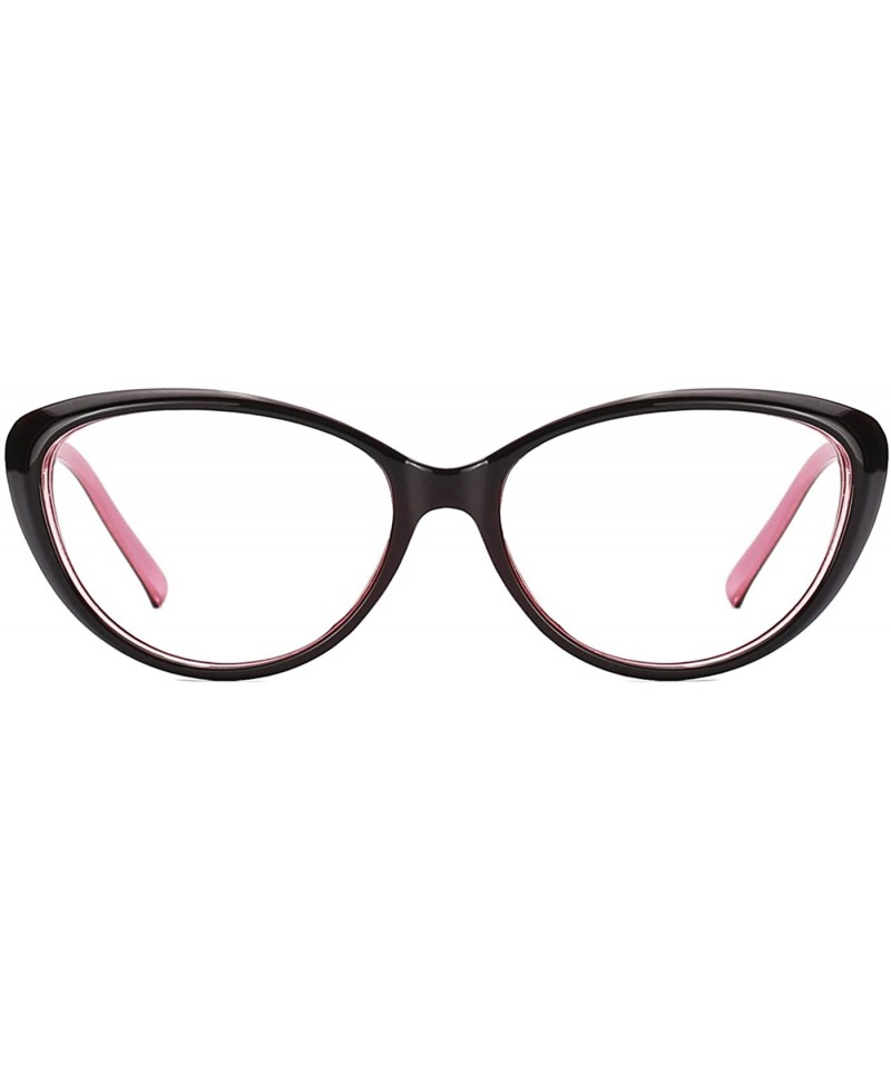 Cat Eye Vintage Cateye Eyeglasses Full Rim Optical Glasses For Women Clear Lens - Pink - CY18D8N55EW $12.12