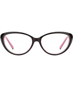 Cat Eye Vintage Cateye Eyeglasses Full Rim Optical Glasses For Women Clear Lens - Pink - CY18D8N55EW $12.12