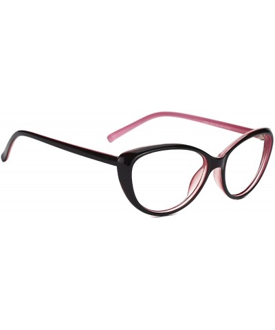 Cat Eye Vintage Cateye Eyeglasses Full Rim Optical Glasses For Women Clear Lens - Pink - CY18D8N55EW $12.12