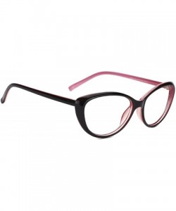 Cat Eye Vintage Cateye Eyeglasses Full Rim Optical Glasses For Women Clear Lens - Pink - CY18D8N55EW $12.12