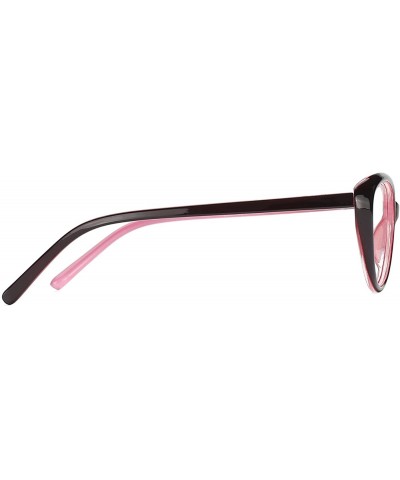 Cat Eye Vintage Cateye Eyeglasses Full Rim Optical Glasses For Women Clear Lens - Pink - CY18D8N55EW $12.12