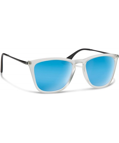 Sport Jesse Sunglasses - Matte Clear / Black / Blue Mirror - C018QXZURTN $52.31