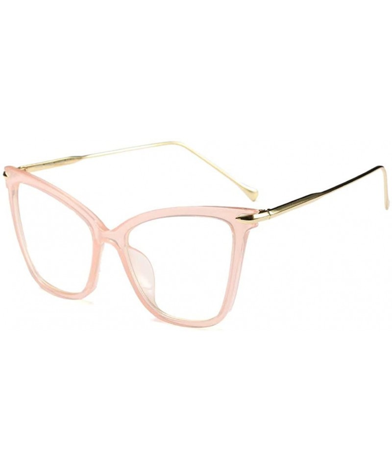 Cat Eye Womens Cat Eye Transparent Frame Mod Sunglasses Eyeglasses - Pink - C518REKNUIA $15.07