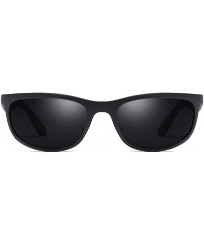 Sport Man Polarized Sunglasses Tr90 Driving Sun Glasses Men Sports Fishing - Matte Black - CU18HXQ9MQO $14.59