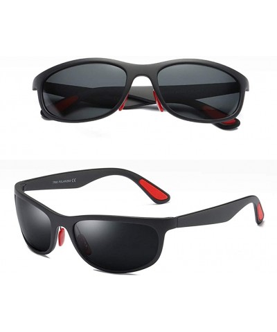 Sport Man Polarized Sunglasses Tr90 Driving Sun Glasses Men Sports Fishing - Matte Black - CU18HXQ9MQO $14.59