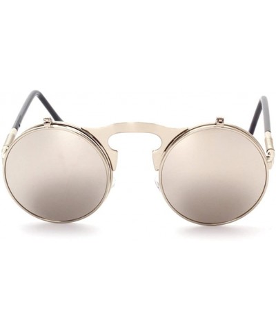 Round Vintage punk Round Metal Sunglass Mens Womens - C5 - C218D9C0EEX $11.42