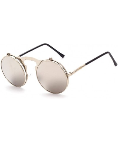 Round Vintage punk Round Metal Sunglass Mens Womens - C5 - C218D9C0EEX $11.42