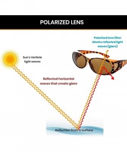 Shield Fit Over Sunglasses Over Glasses - Polarized & Non-Polarized - Polarized Rhinestone - Tort Frame/Brown Lens - CS11NLBL...