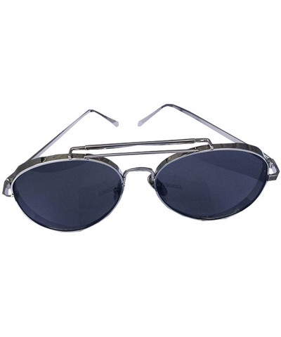 Wayfarer Wayfarers Classic Modern Metal Frame Crossbar Flat Lens Sunglasses - Silver Frame Grey Lens - CS12GP6UXBZ $35.79