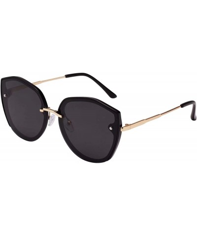 Cat Eye Womens Fashion Polarized UV Protection Metal Decoration Cat Eyes Sunglasses for Women LS1996 - Black - C918R53ZHIK $3...
