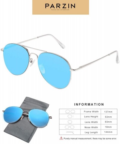 Square Classic Mirroed Sunglasses Protection - Mirrored Blue - CZ18XSHLY8U $17.30