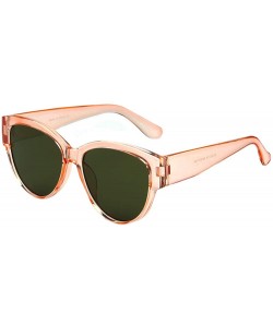 Cat Eye Women Retro Vintage Round Circle Fashion Sunglasses UV Protection - Pink - CE18IHKHGOM $8.89