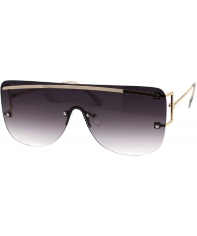 Rimless Womens Rimless Sunglasses Gold Metal Rim Oversized Shades UV 400 - Gold - CV194X5K96N $21.93