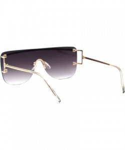 Rimless Womens Rimless Sunglasses Gold Metal Rim Oversized Shades UV 400 - Gold - CV194X5K96N $13.63