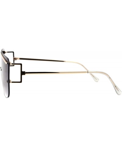 Rimless Womens Rimless Sunglasses Gold Metal Rim Oversized Shades UV 400 - Gold - CV194X5K96N $13.63