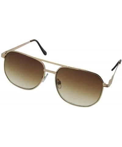 Square Square Aviator Non Polarized Reader Sunglasses R21 - Gold Frame-brown Lenses - CU18SM9QKD7 $13.38