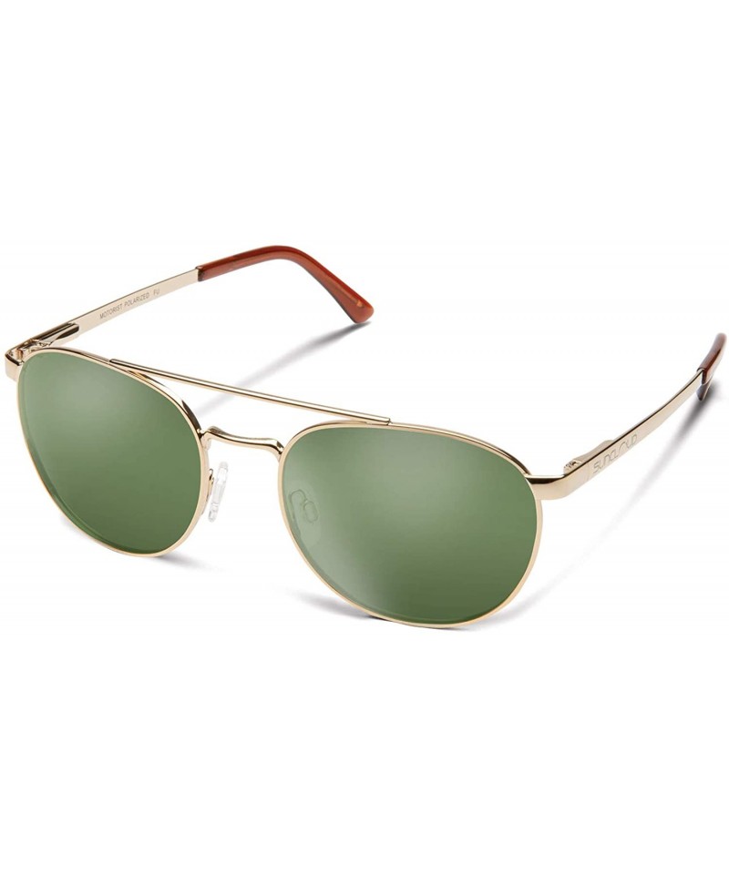 Square Polarized Optics Motorist - Gold / Polarized Gray Green - C7196XOUHNZ $32.24