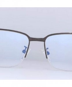 Round Unisex metal frame glasses- classic round metal transparent lens flat mirror - D - CI18RY80MK0 $42.39