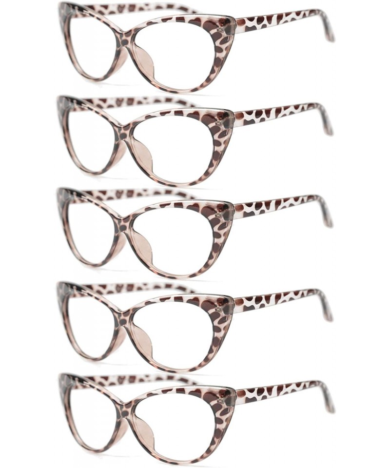 Cat Eye 3-Pair Value Pack Fashion Designer Cat Eye Reading Glasses for Womens - 5 Pairs in Leopard - CD18A5NSM6Z $19.25