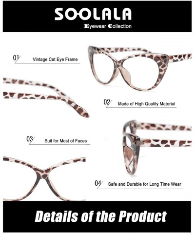 Cat Eye 3-Pair Value Pack Fashion Designer Cat Eye Reading Glasses for Womens - 5 Pairs in Leopard - CD18A5NSM6Z $19.25