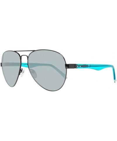 Square Gant Sun Sunglasses - GRS 2000 / Frame Black with Aqua Temples Lens Gray - CT11IA2H3GP $90.27