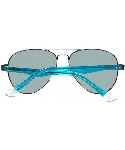 Square Gant Sun Sunglasses - GRS 2000 / Frame Black with Aqua Temples Lens Gray - CT11IA2H3GP $33.03