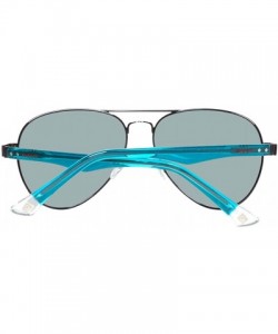 Square Gant Sun Sunglasses - GRS 2000 / Frame Black with Aqua Temples Lens Gray - CT11IA2H3GP $33.03