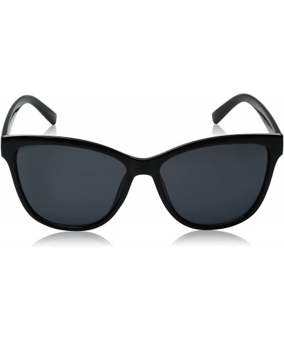 Square Women's P2421 Square Sunglasses- Black/Smoke - C012MZ578FH $12.60