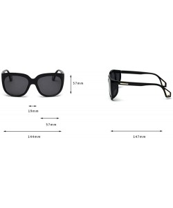 Square New fashion retro square avant-garde big box brand punk side cover ladies sunglasses UV400 - Black - CV18T6L2I72 $15.28