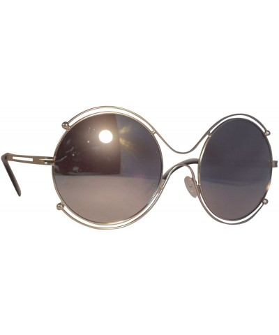 Round Round Aviator Sunglasses- Blue Lens/Silver Frame - C912O3IRRIY $9.50